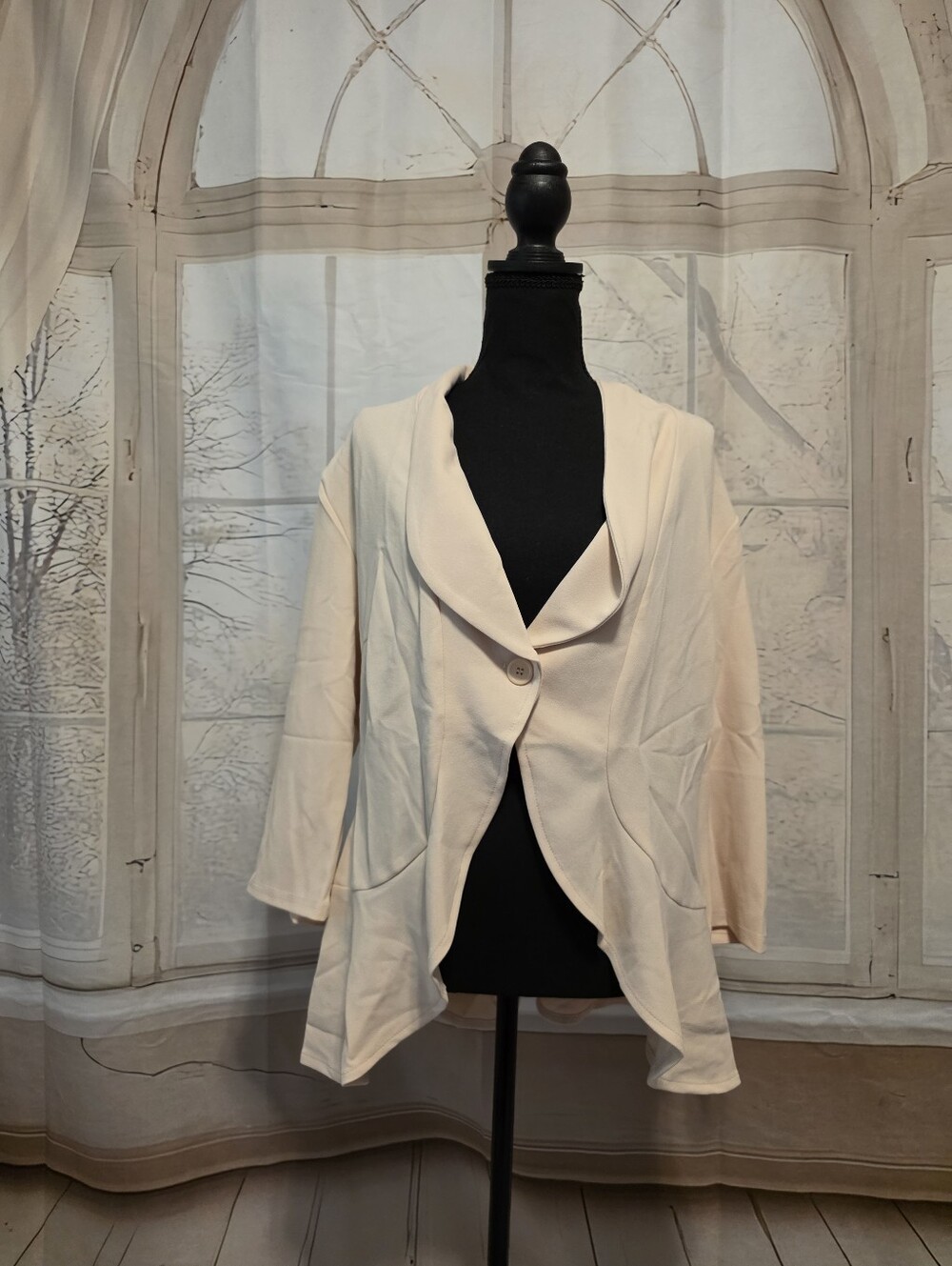 Kohl's Cream Open Drape-Front Women's Blazer